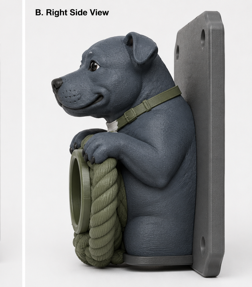 Staffordshire Bull Terrier EV Cable Holder – Rope Ring - Image 2