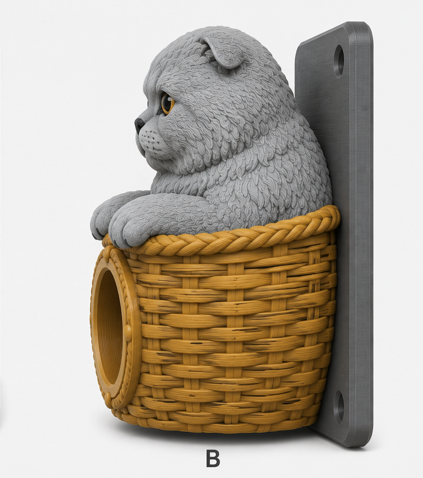 Scottish Fold EV Cable Holder – Woven Basket - Image 2