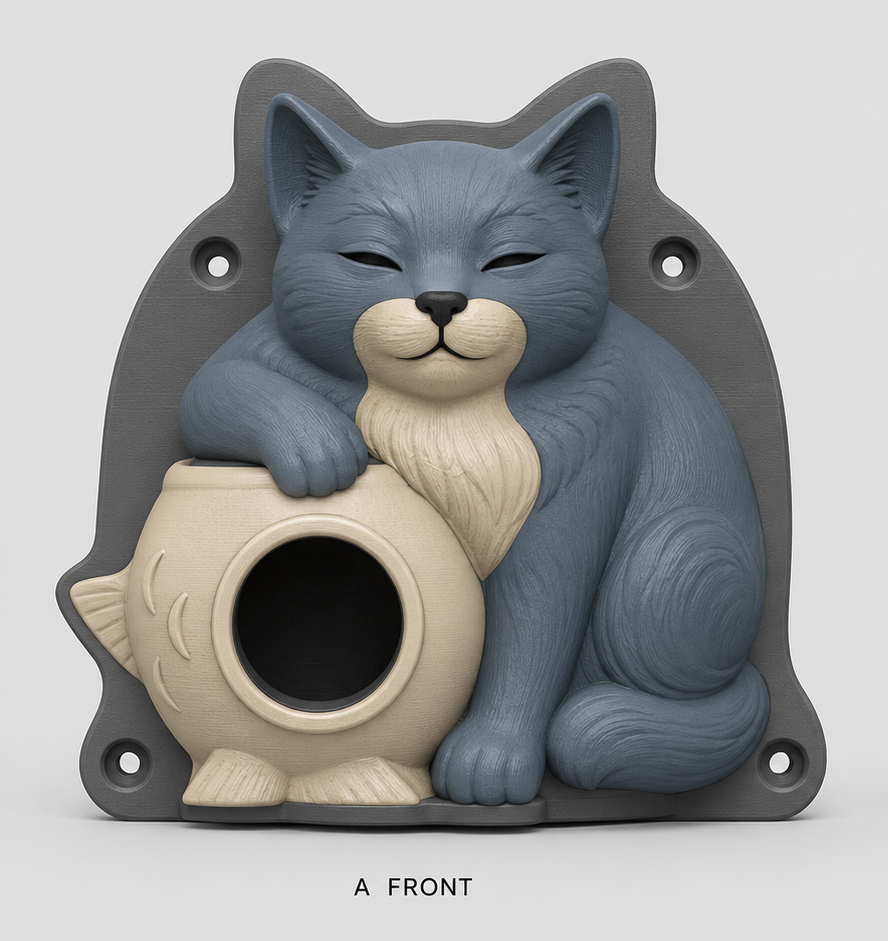 Russian Blue EV Cable Holder – Fish-shaped Bowl