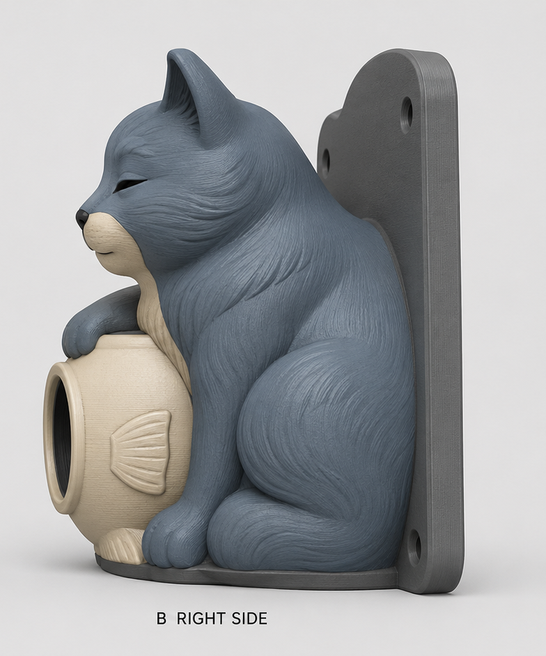 Russian Blue EV Cable Holder – Fish-shaped Bowl - Image 2