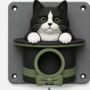 Tuxedo cat EV Cable Holder – Top Hat