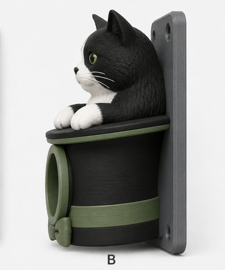 Tuxedo cat EV Cable Holder – Top Hat - Image 2