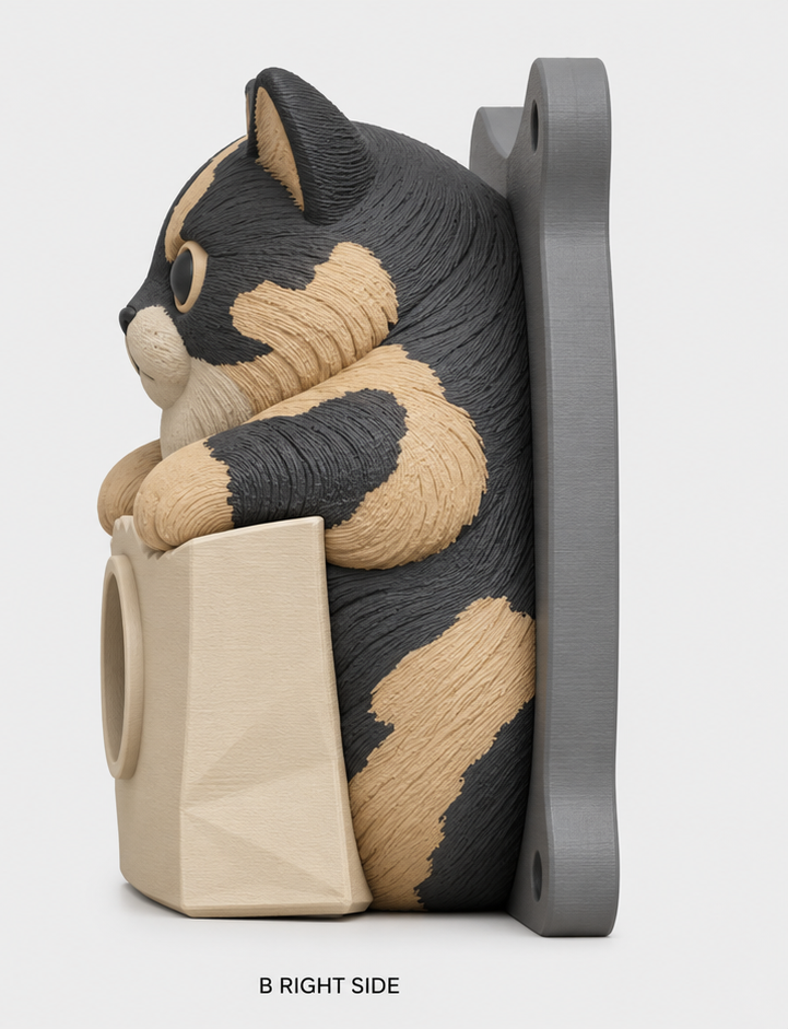 Tortoiseshell cat EV Cable Holder – Paper Shopping Bag - Image 2