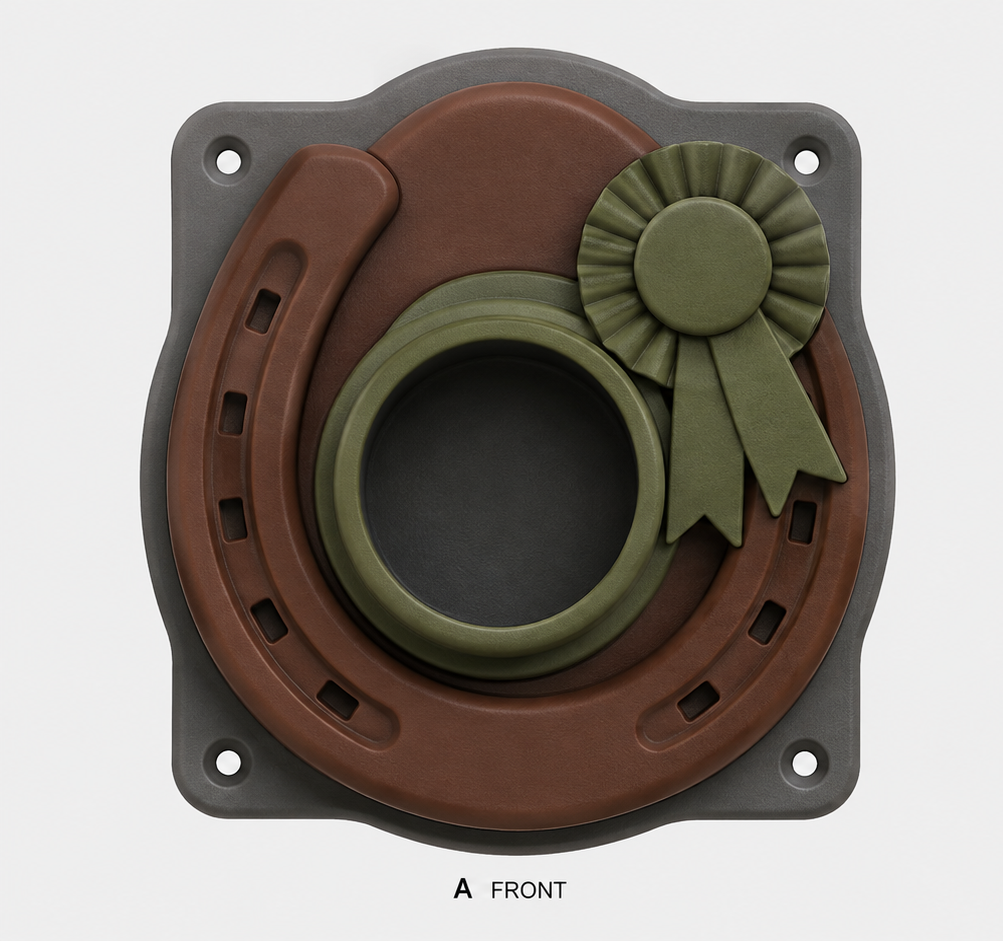 Horseshoe and rosette award EV Cable Holder