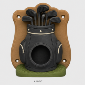 Traditional leather golf bag with clubs EV Cable Holder