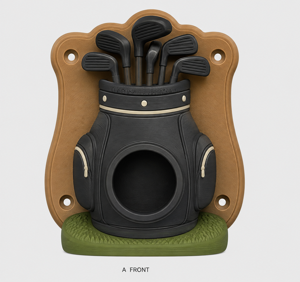 Traditional leather golf bag with clubs EV Cable Holder