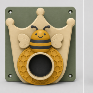 Queen bee inside a crown-shaped frame EV Cable Holder