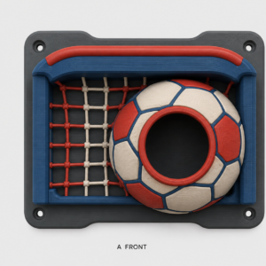 Association football ball inside a goal net EV Cable Holder