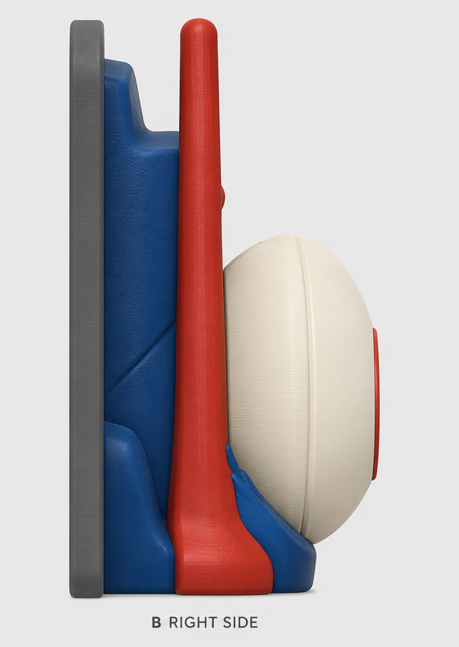 Rugby ball between heavy goal posts EV Cable Holder - Image 2