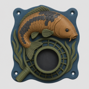 Mirror carp turning above a landing net EV Cable Holder
