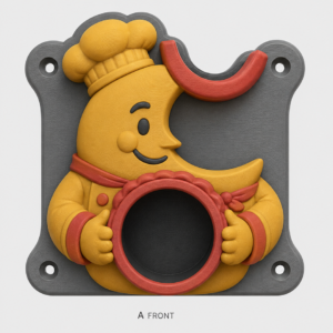 Original cheerful moon baker holding a pie EV Cable Holder