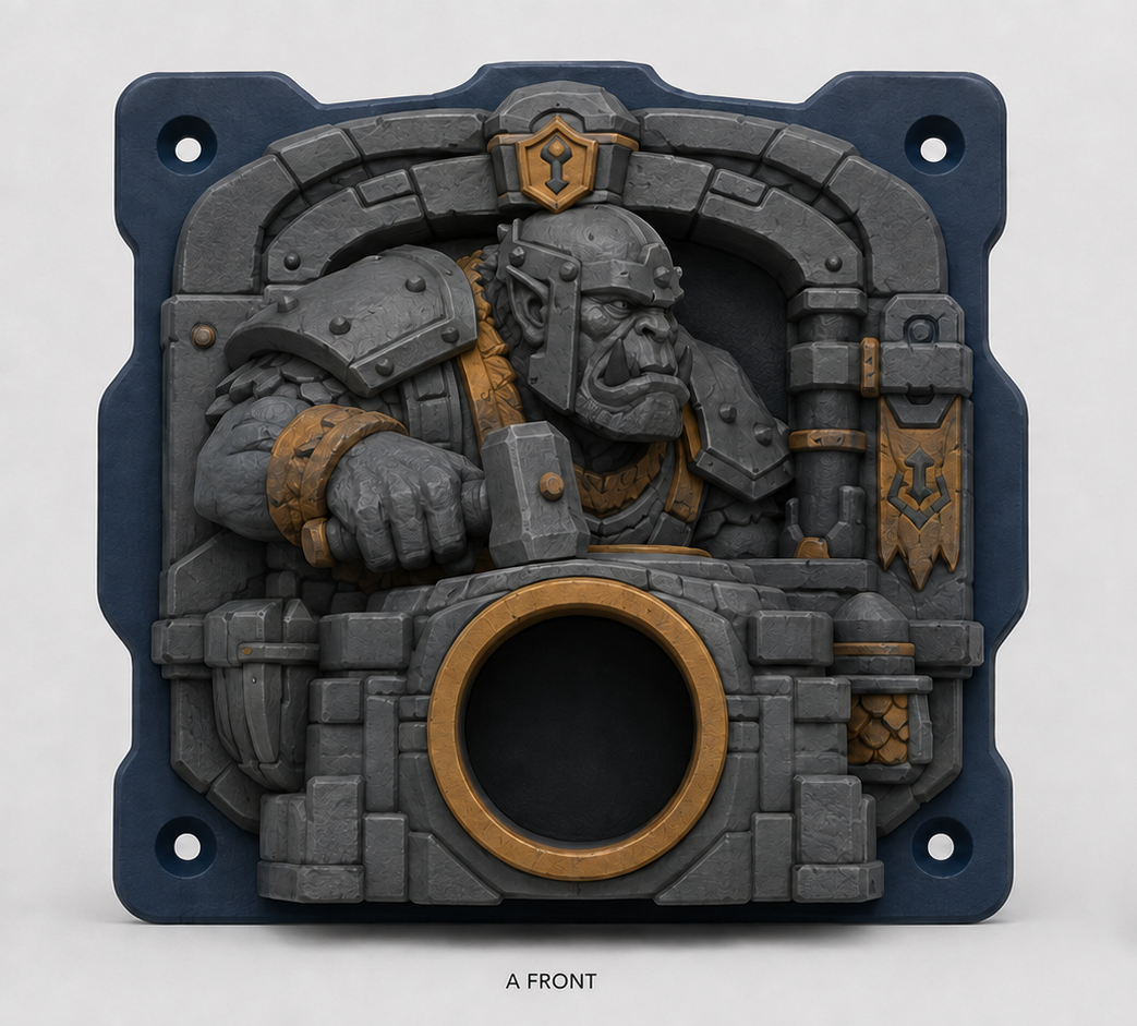Original orc blacksmith at a heavy forge EV Cable Holder